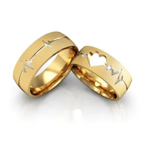 Par de Alianças "In Love" Ouro 10k ou 18k Anatômicas 7,5mm